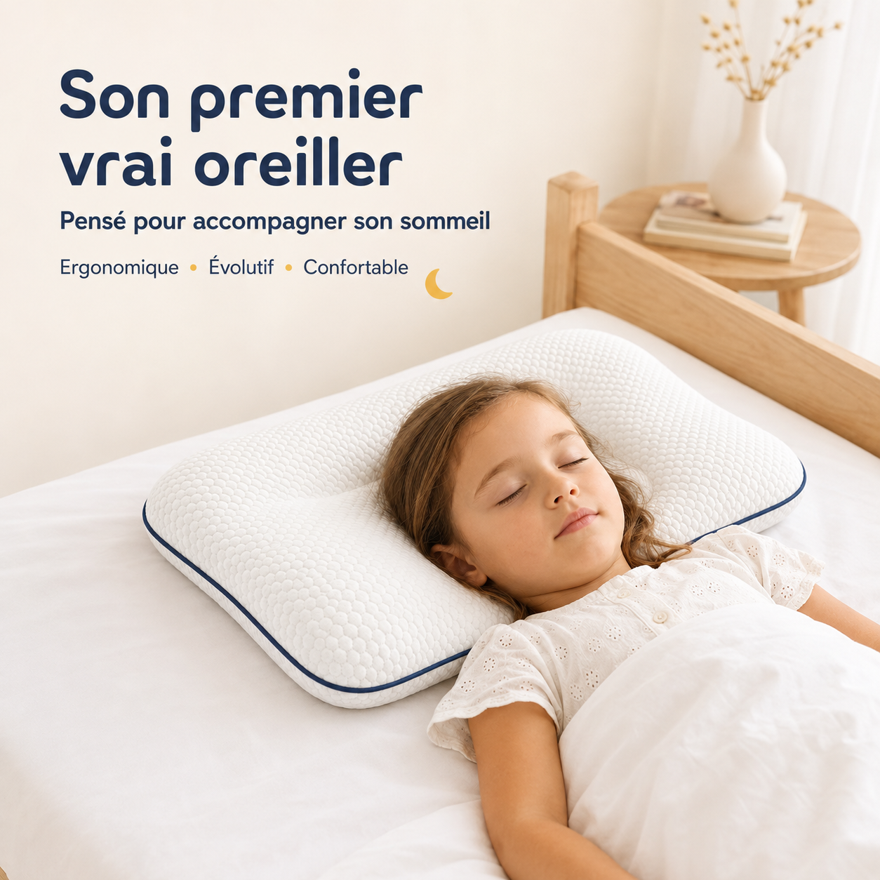 Mon Premier Oreiller™ –  L’Oreiller Ergonomique Adapté à Sa Taille, Son Âge et Ses Positions