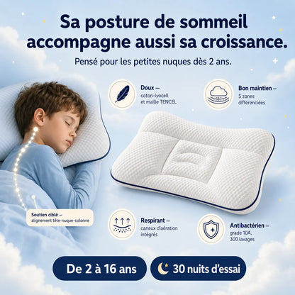 Mon Premier Oreiller™ –  L’Oreiller Ergonomique Adapté à Sa Taille, Son Âge et Ses Positions